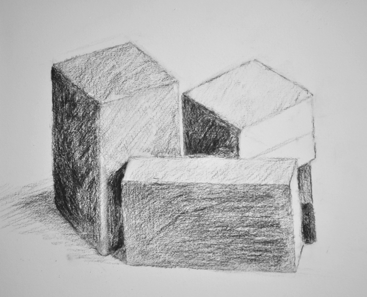 3d shading, wooden block sketch