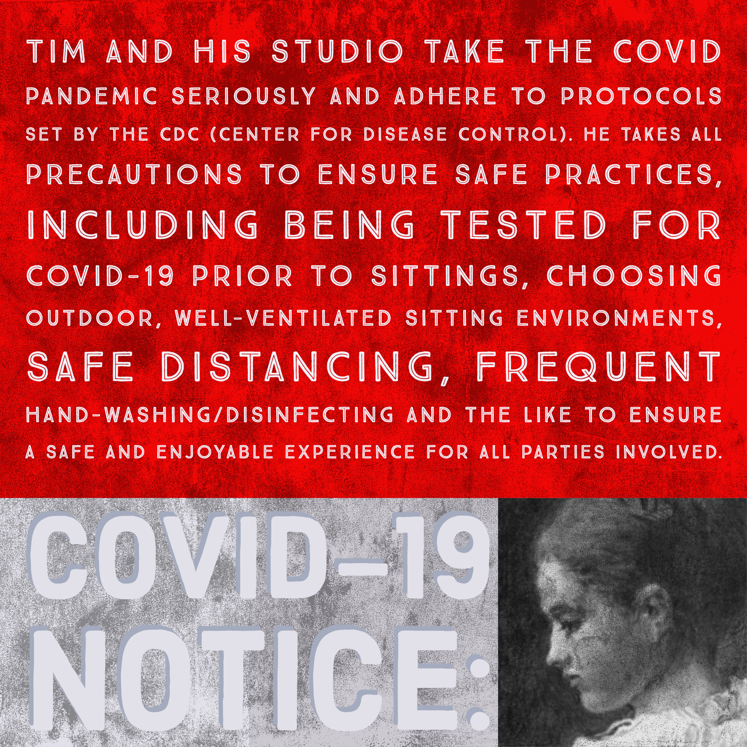 covid 19 notice, timothy chambers, portrait artist