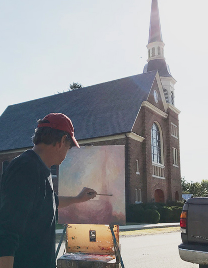 Plein air painting supplies, church steeple painting, timothy chambers, ushers Syndrome, ush disease